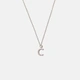 Halsband äkta silver, bokstav C - 42+3 cm