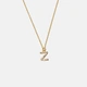 Guldpläterat halsband bokstav Z - 42+3 cm