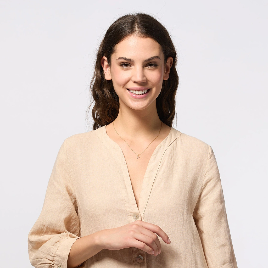 Guldpläterat halsband bokstav Y - 42+3 cm