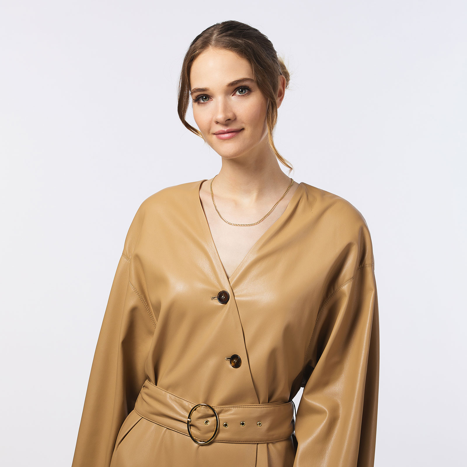 Halsband 9k guld - pansarlänk 51 cm