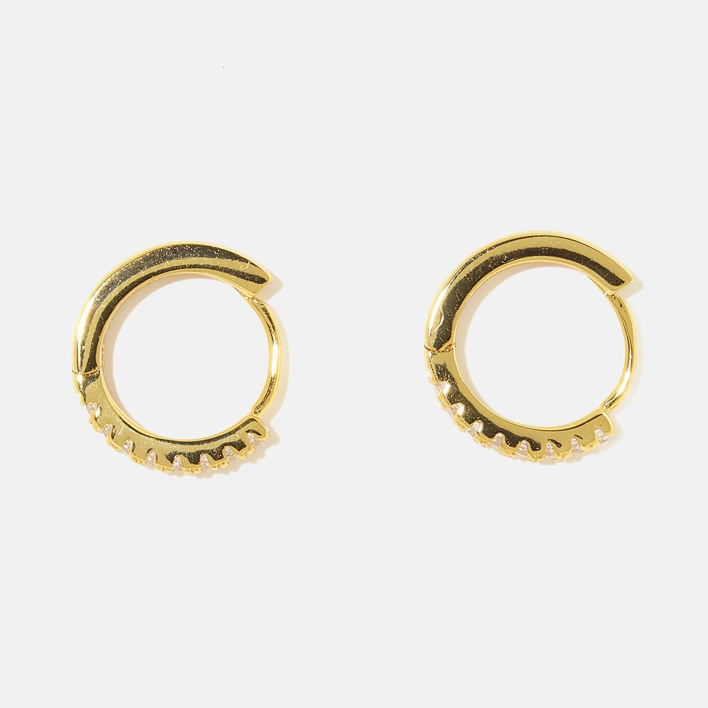 Guldpläterade silverörhängen - hoops 15 mm