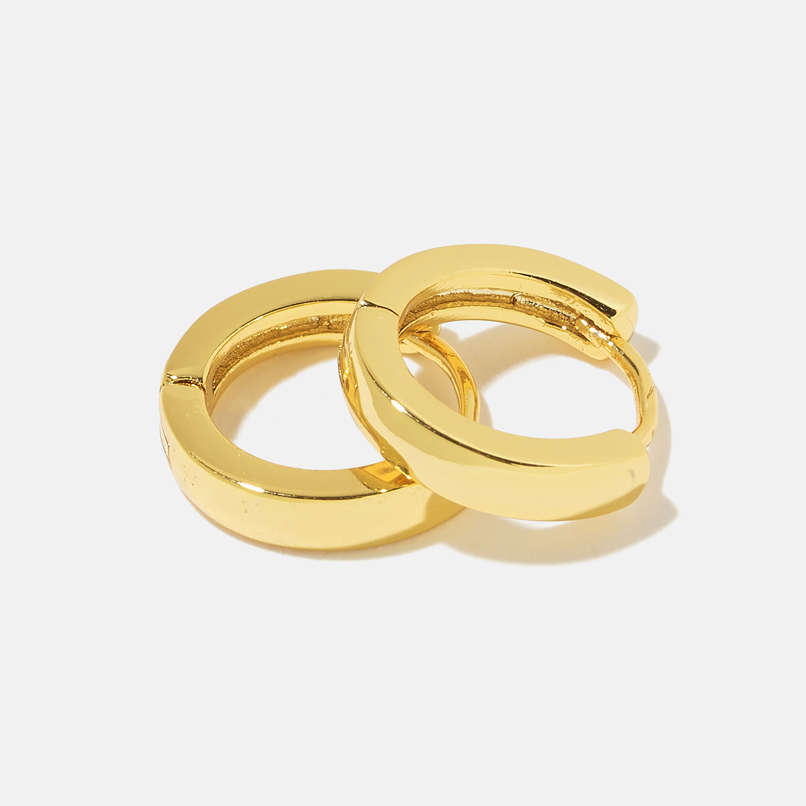 Guldpläterade silverörhängen - släta hoops 12 mm