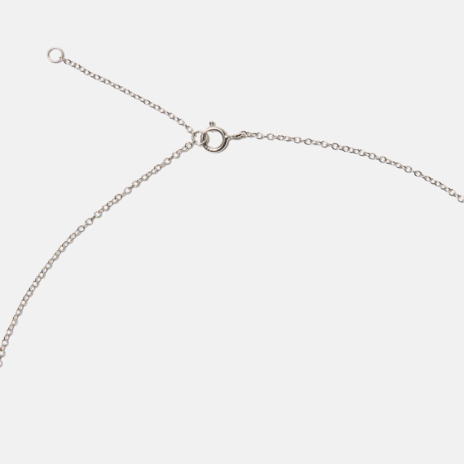 Halsband äkta silver, bokstav D - 42+3 cm