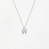 Halsband äkta silver, bokstav W - 42+3 cm