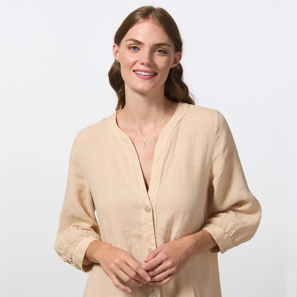 Halsband äkta silver, bokstav W - 42+3 cm