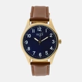 Regal herrklocka -  brunt band, guldton/blå, 40mm
