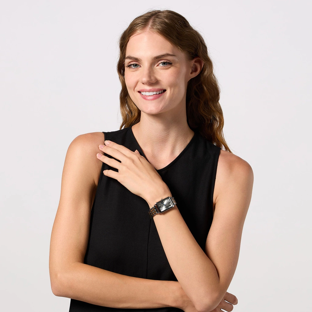 Regal damklocka - rektangulär, bicolor, 24x32mm