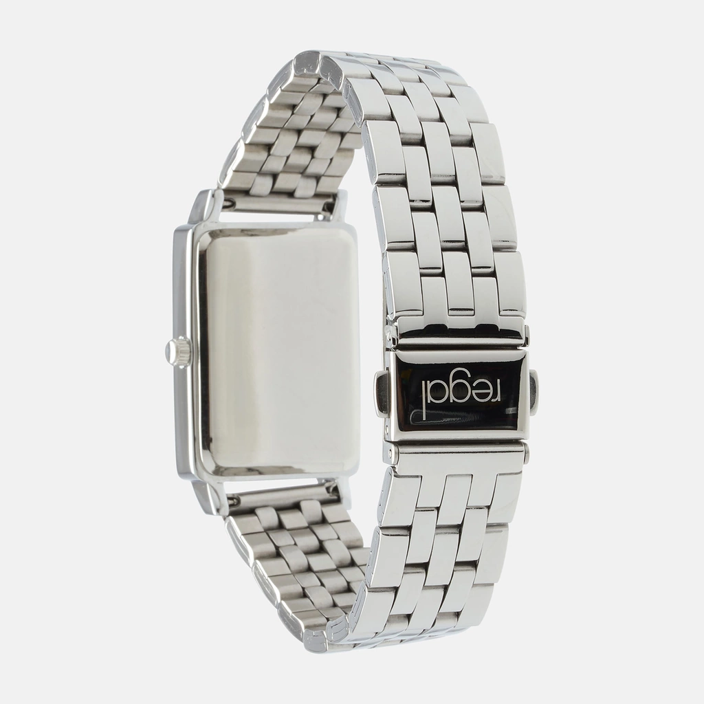 Regal damklocka - rektangulär, silverton, 24x32mm