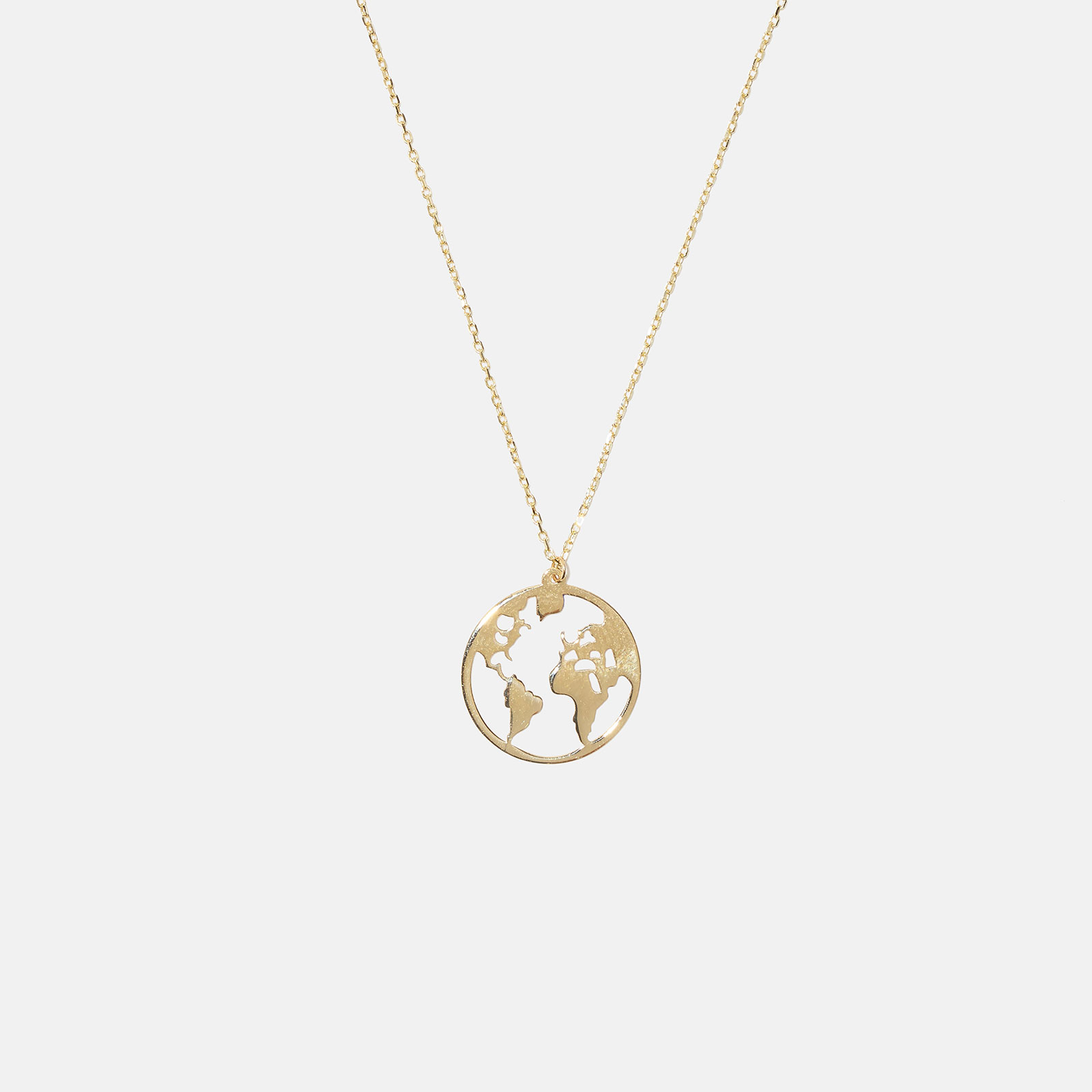 Halsband 18k guld - världskarta 42+3 cm