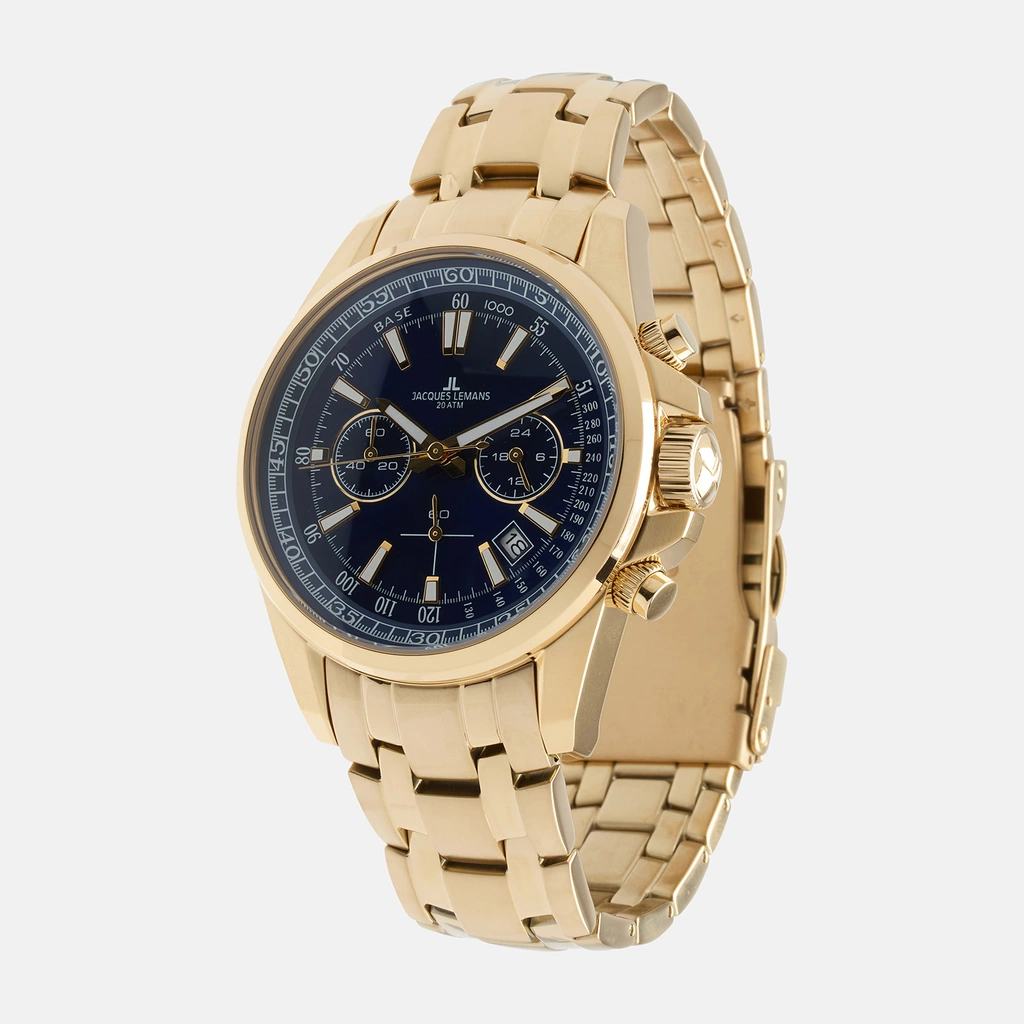 Jacques Lemans Liverpool - herrklocka guld/blå, 44mm