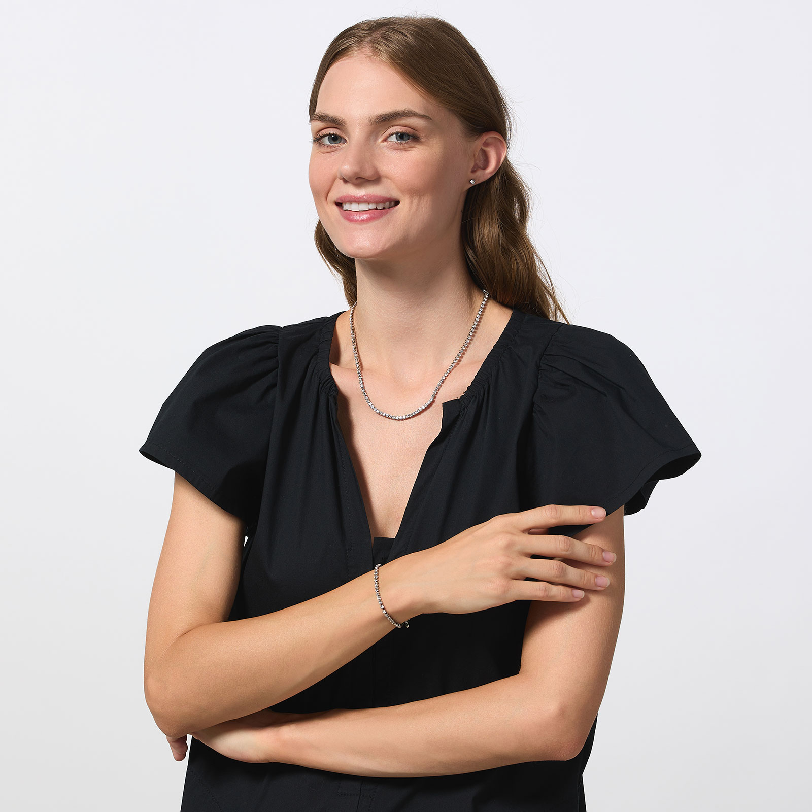 Smyckeset strass - armband, örhängen & halsband