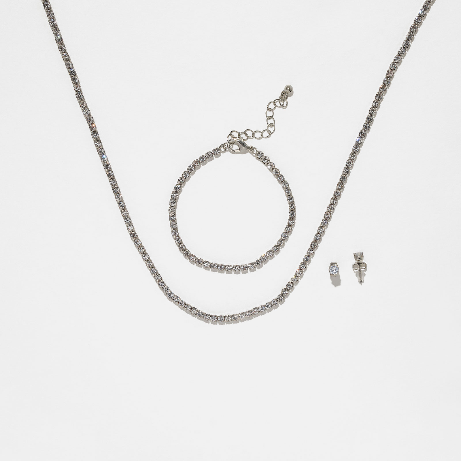 Smyckeset strass - armband, örhängen & halsband