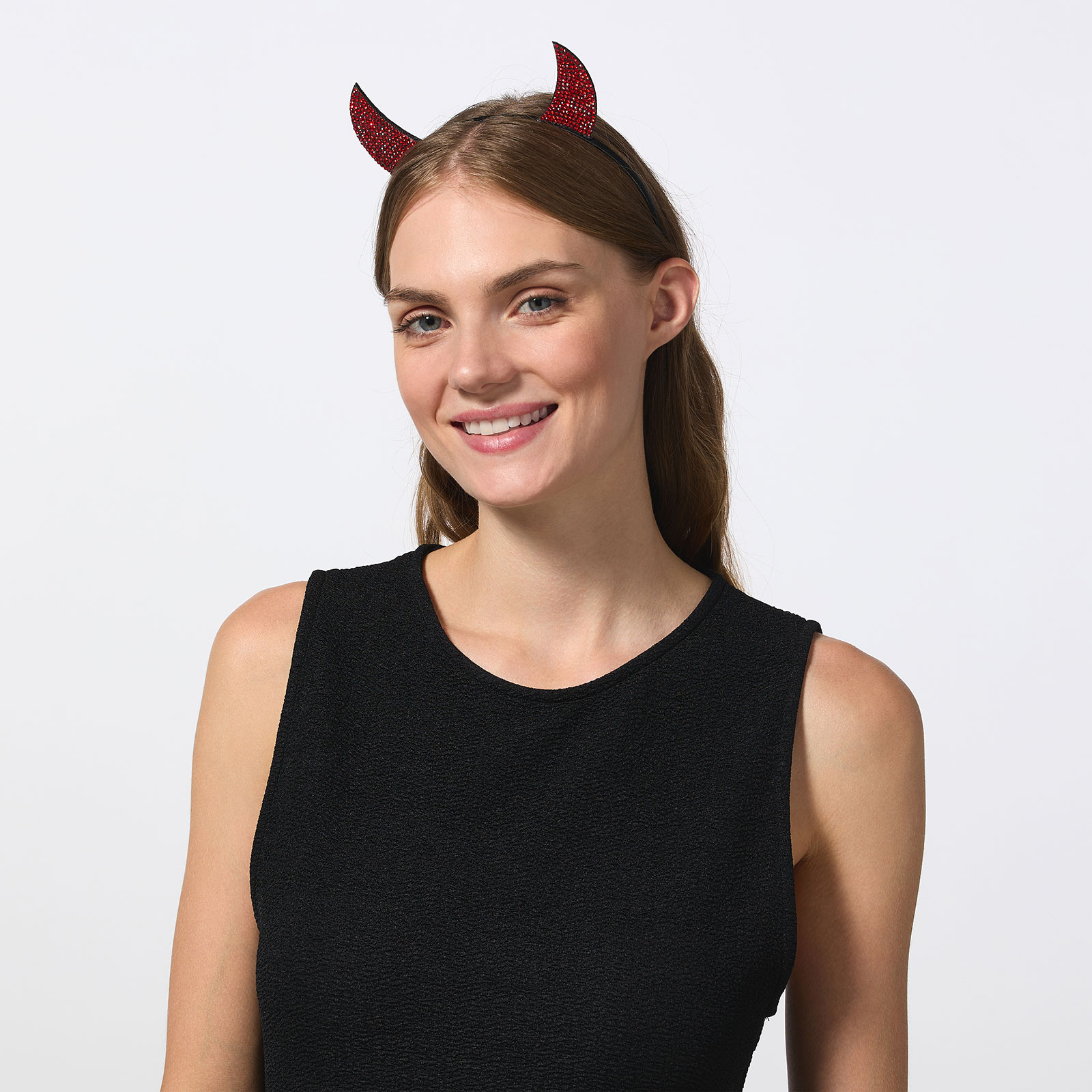Diadem mörkröda horn - Halloween Collection