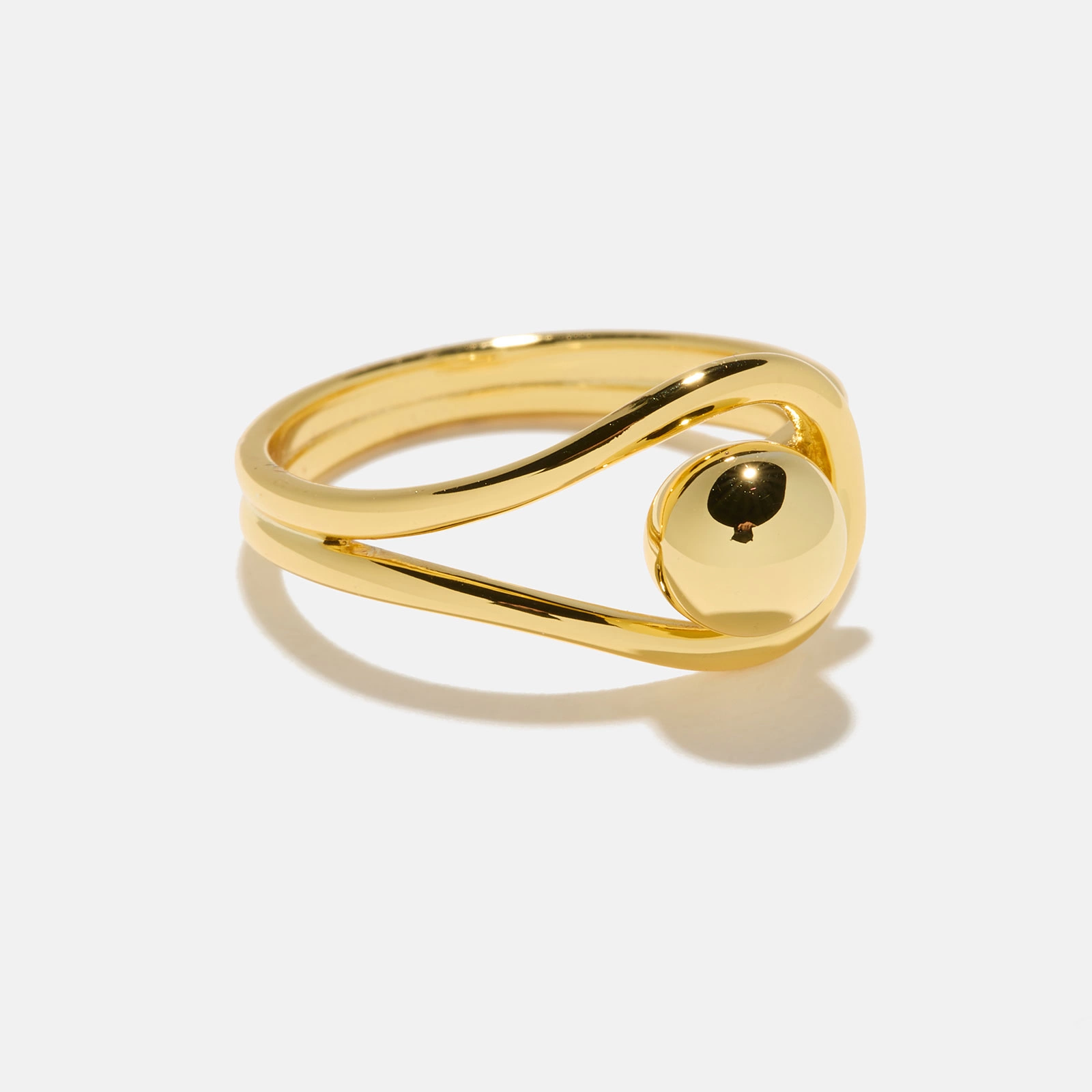 Förgylld silverring - kula