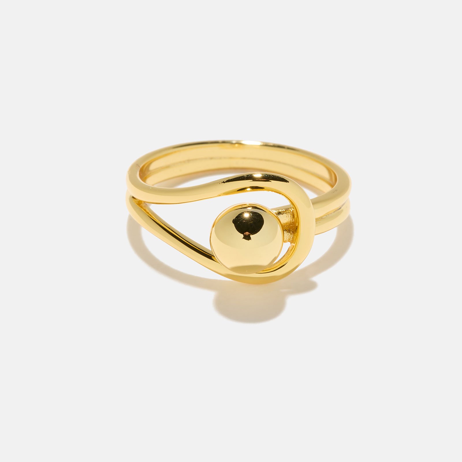Förgylld silverring - kula