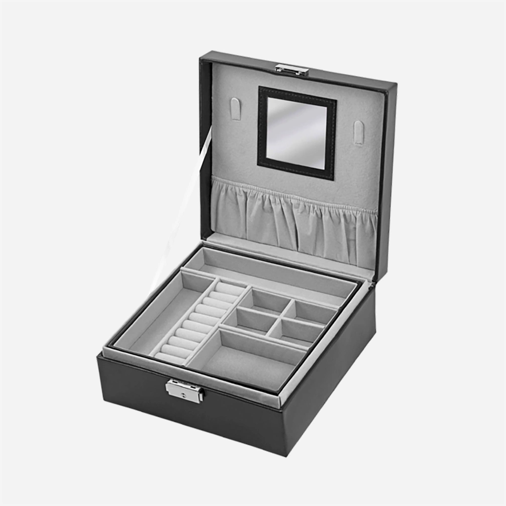 Svart smyckeskrin - kvadratiskt