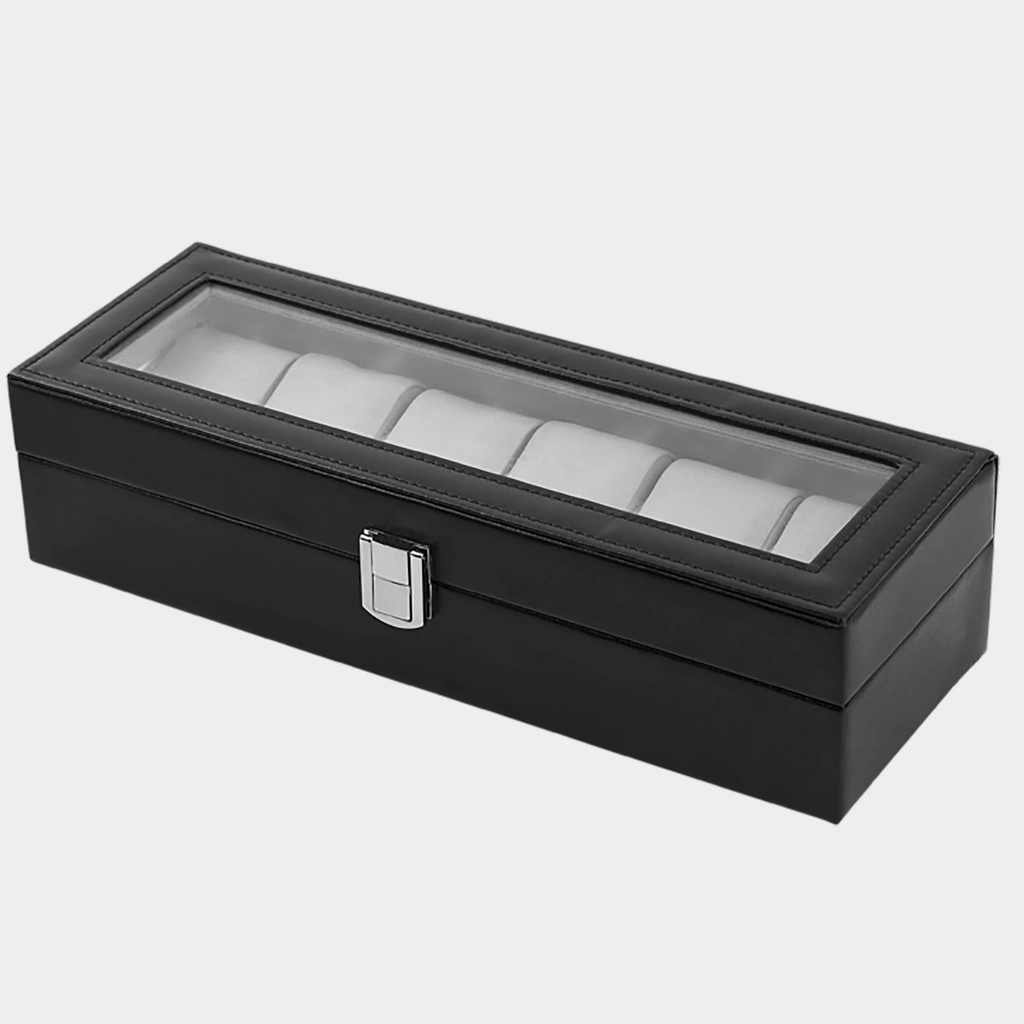 Svart klocklåda för 6 klockor