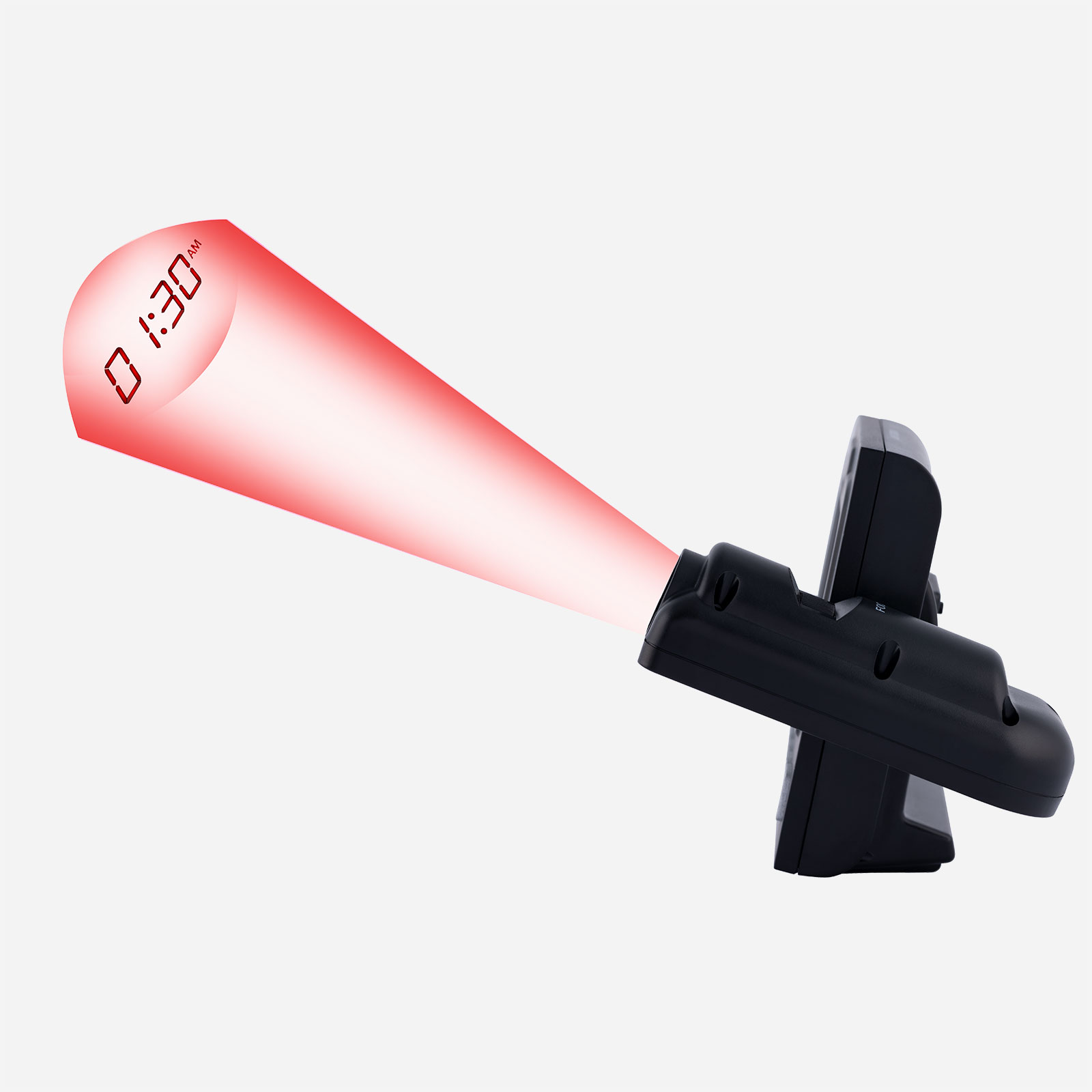 Väckarur med Projektor - svart, 16x5 cm