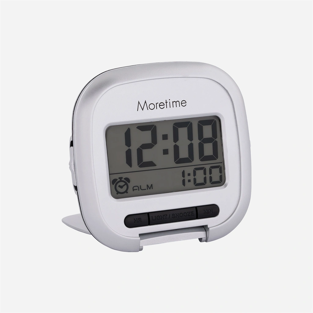 Väckarklocka - silverfärgat reseväckarur