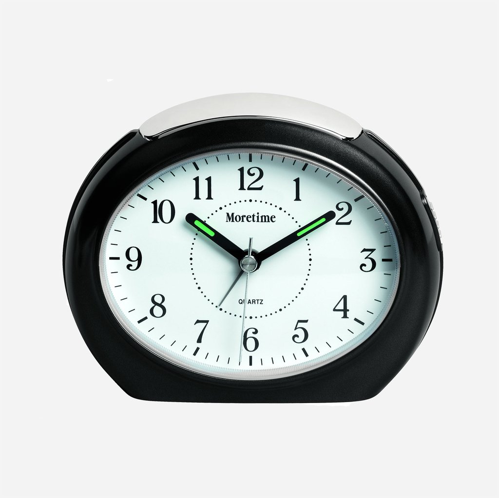 Väckarklocka - oval, grå 12x9 cm