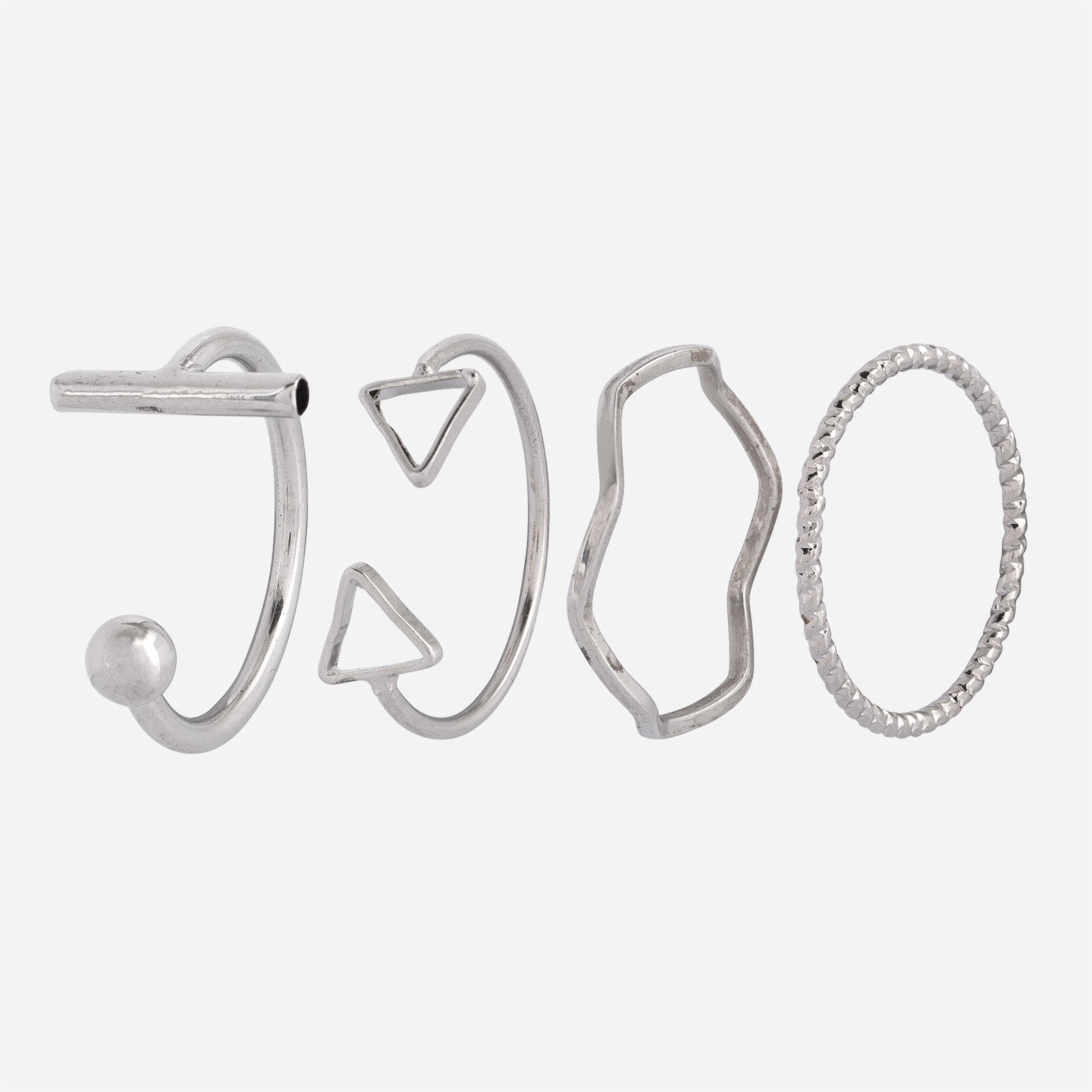 Flerpack tunna ringar - silverfärg