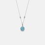 Halsband 925 Sterling Silver, turkos Kubisk Zikonia