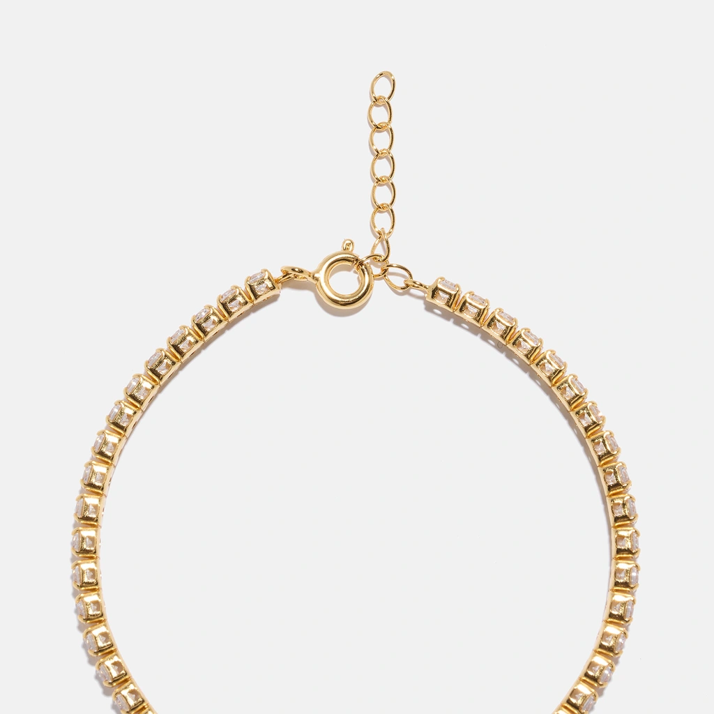 Guldpläterat smyckeset i äkta silver - armband & örhängen