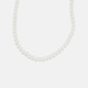 Pärlhalsband - vita pärlor, 40+6cm