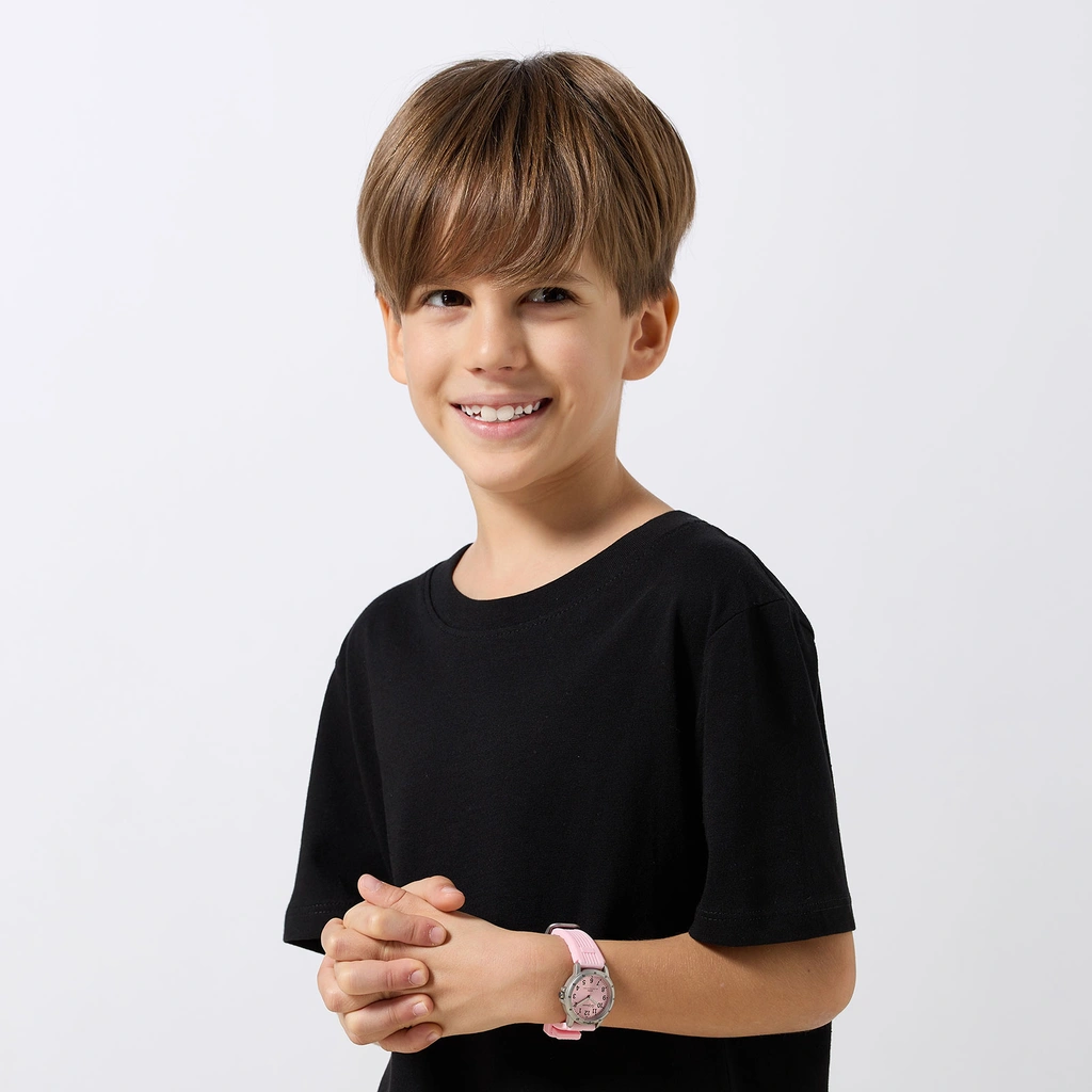 California barnklocka - gummiband, rosa, 28 mm