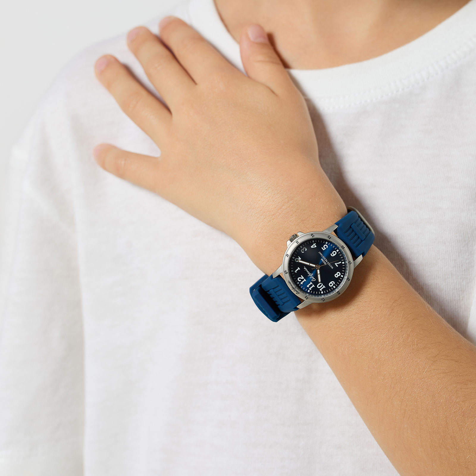 California barnklocka - gummiband, blå, 28 mm