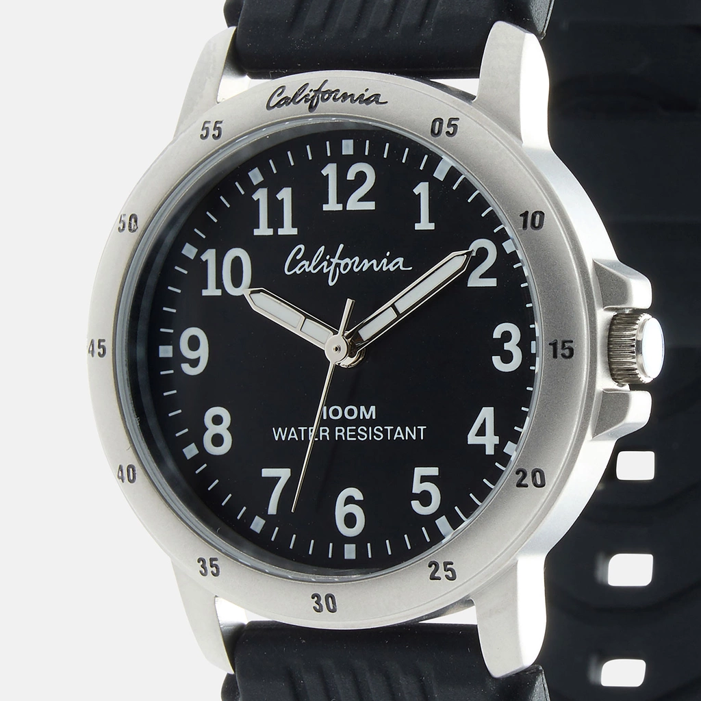 California barnklocka - gummiband, svart, 28 mm