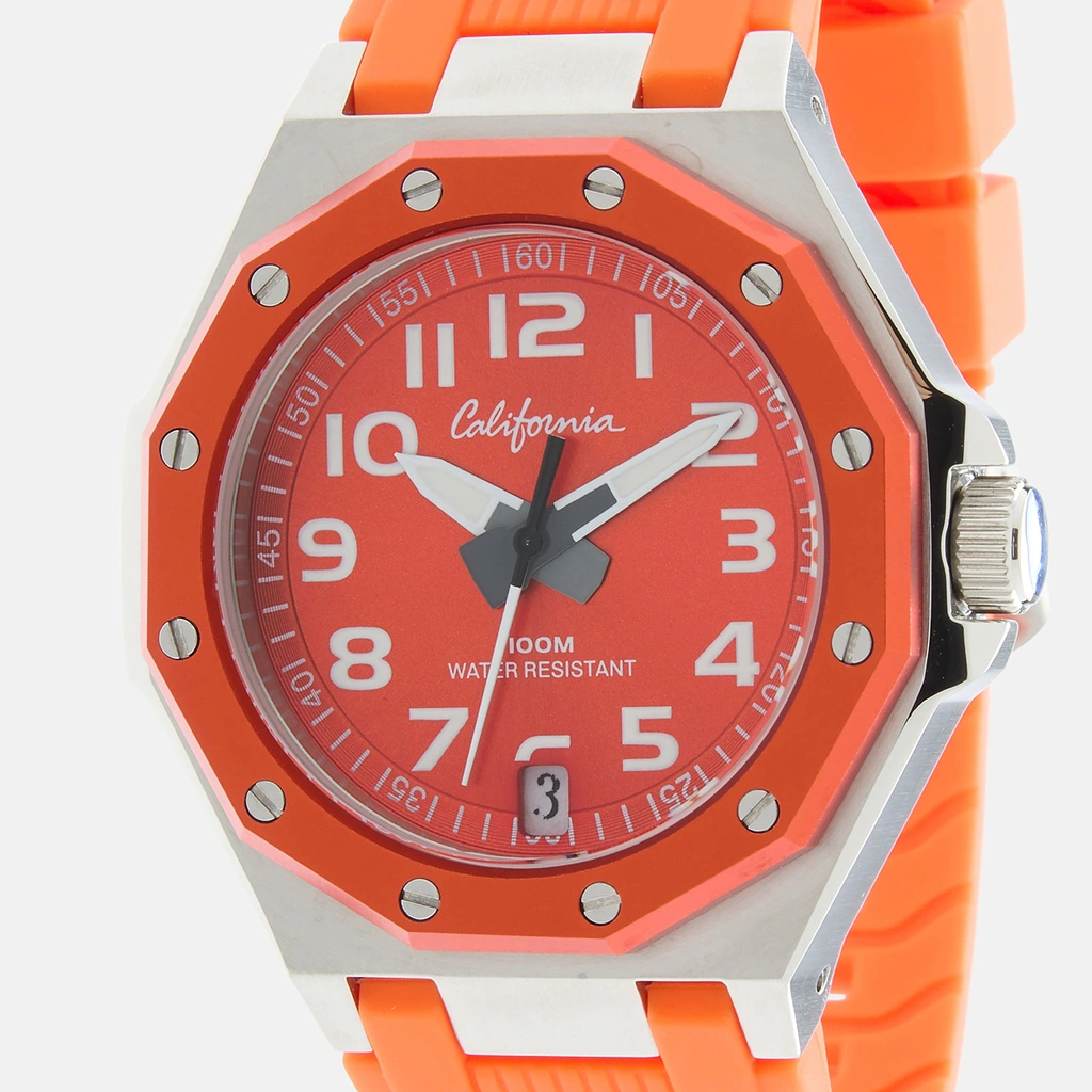 California barnklocka - gummiband, orange, 37 mm