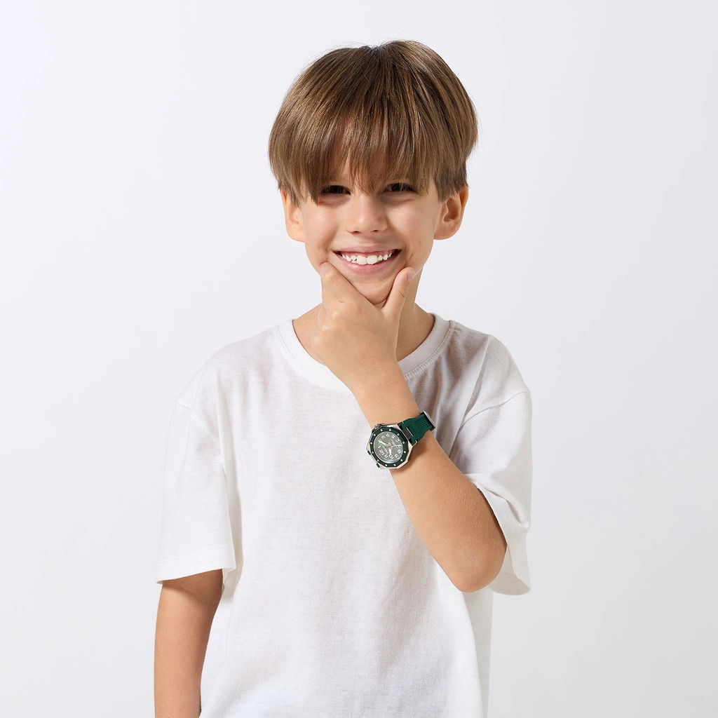 California barnklocka - gummiband, grön, 37 mm