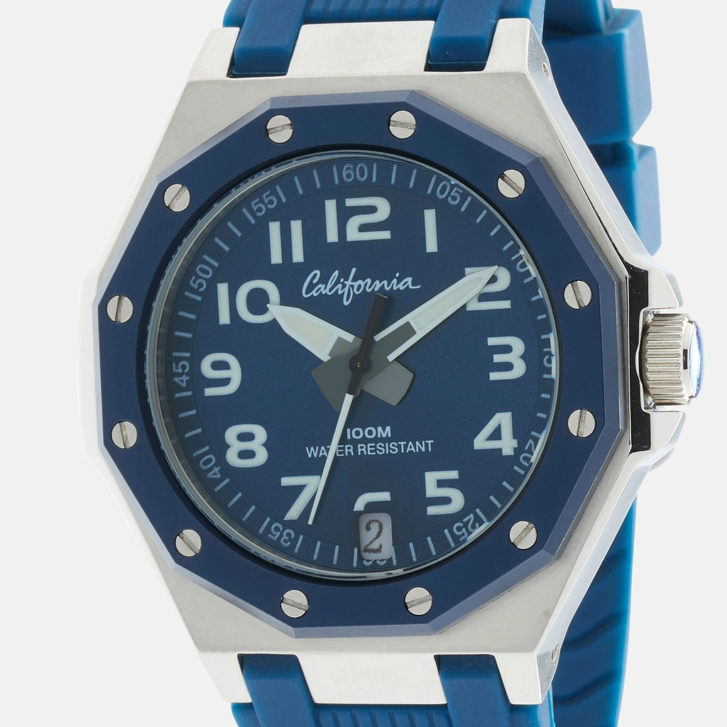 California barnklocka - gummiband, blå, 37 mm