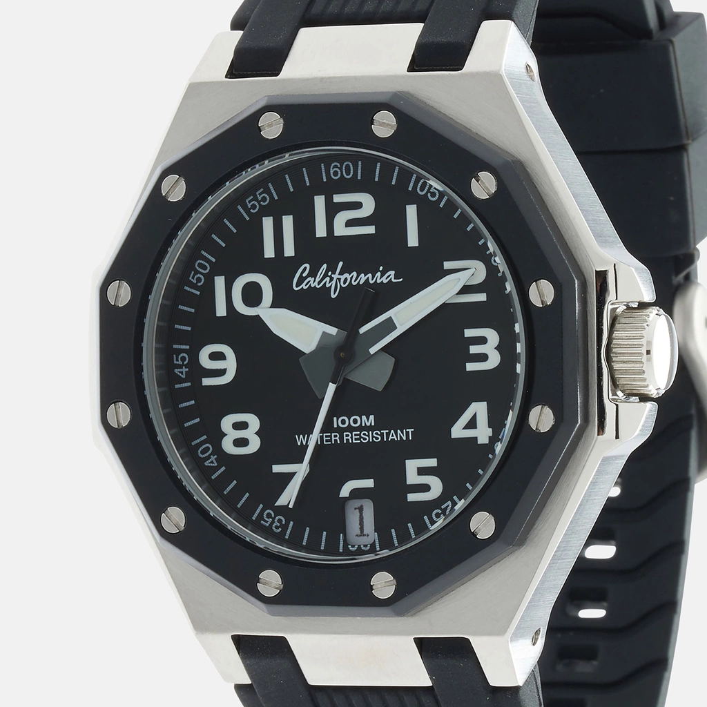 California barnklocka - gummiband, svart, 37 mm