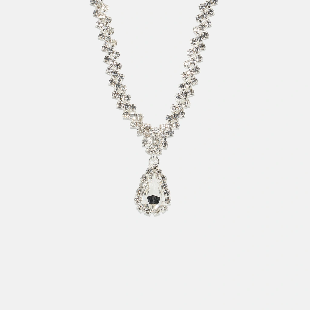 Red Carpet strasshalsband - droppformat hänge - 38+8cm