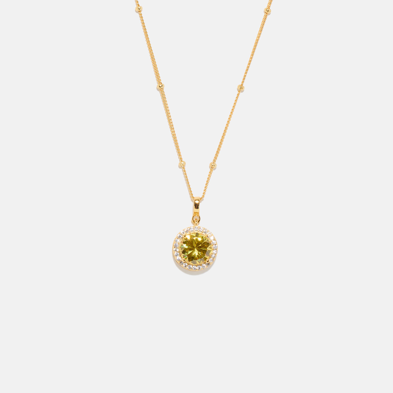 Guldpläterat halsband i äkta silver - månadsten November, 42+3cm