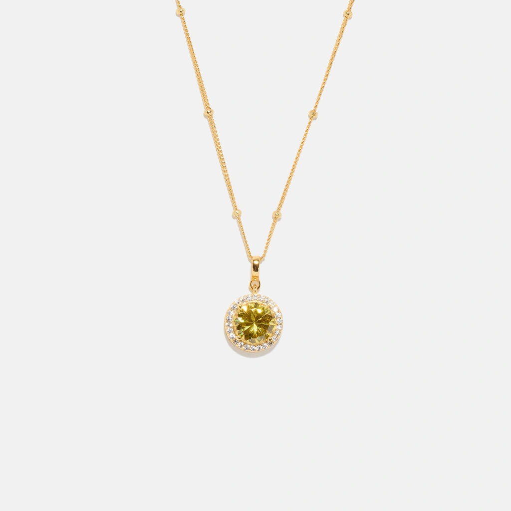 Guldpläterat halsband i äkta silver - månadsten November, 42+3cm