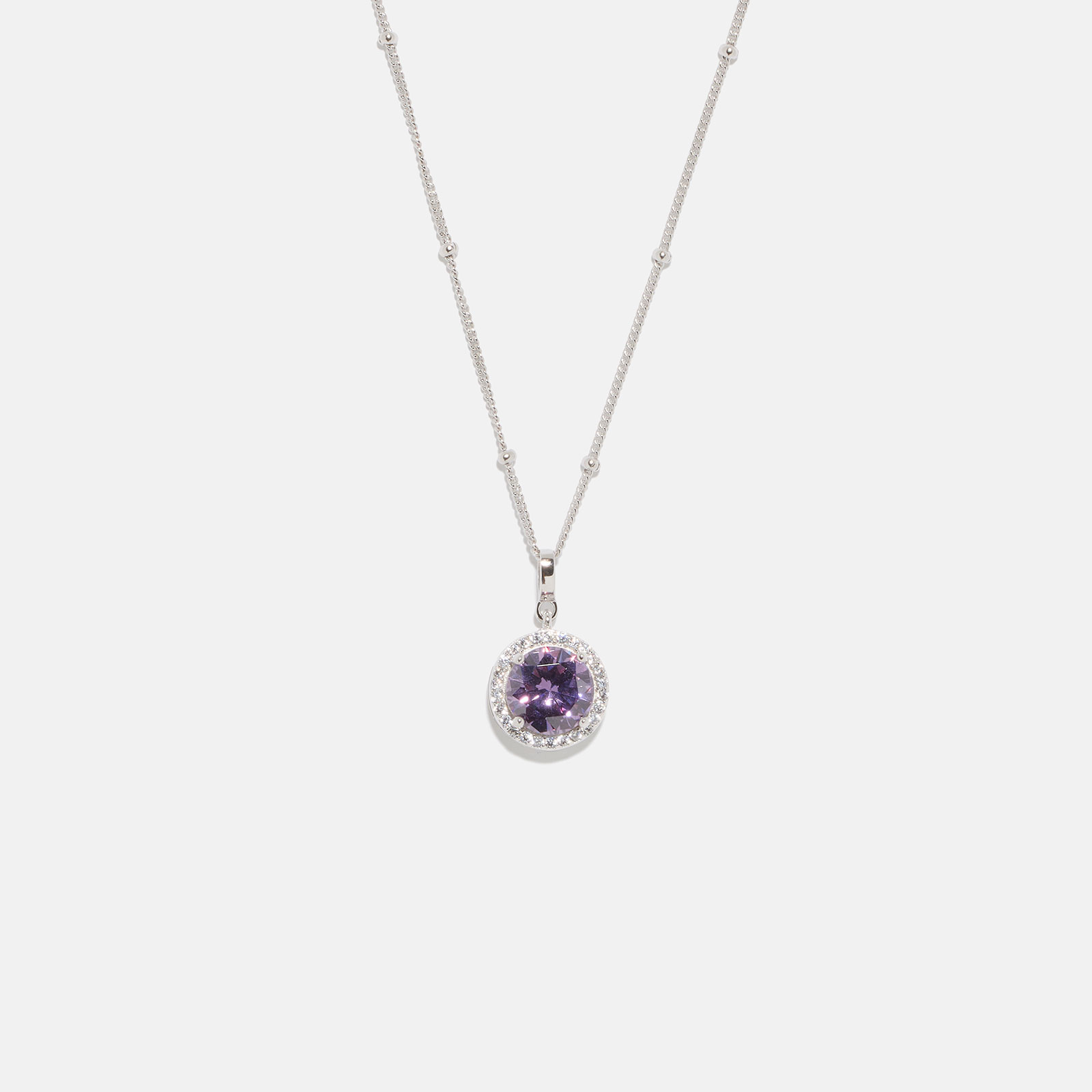 Halsband äkta silver - månadsten Juni, 42+3cm