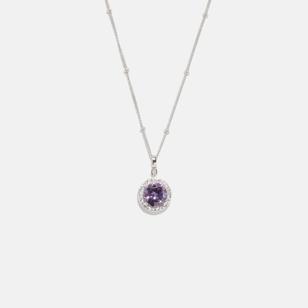 Halsband äkta silver - månadsten Juni, 42+3cm