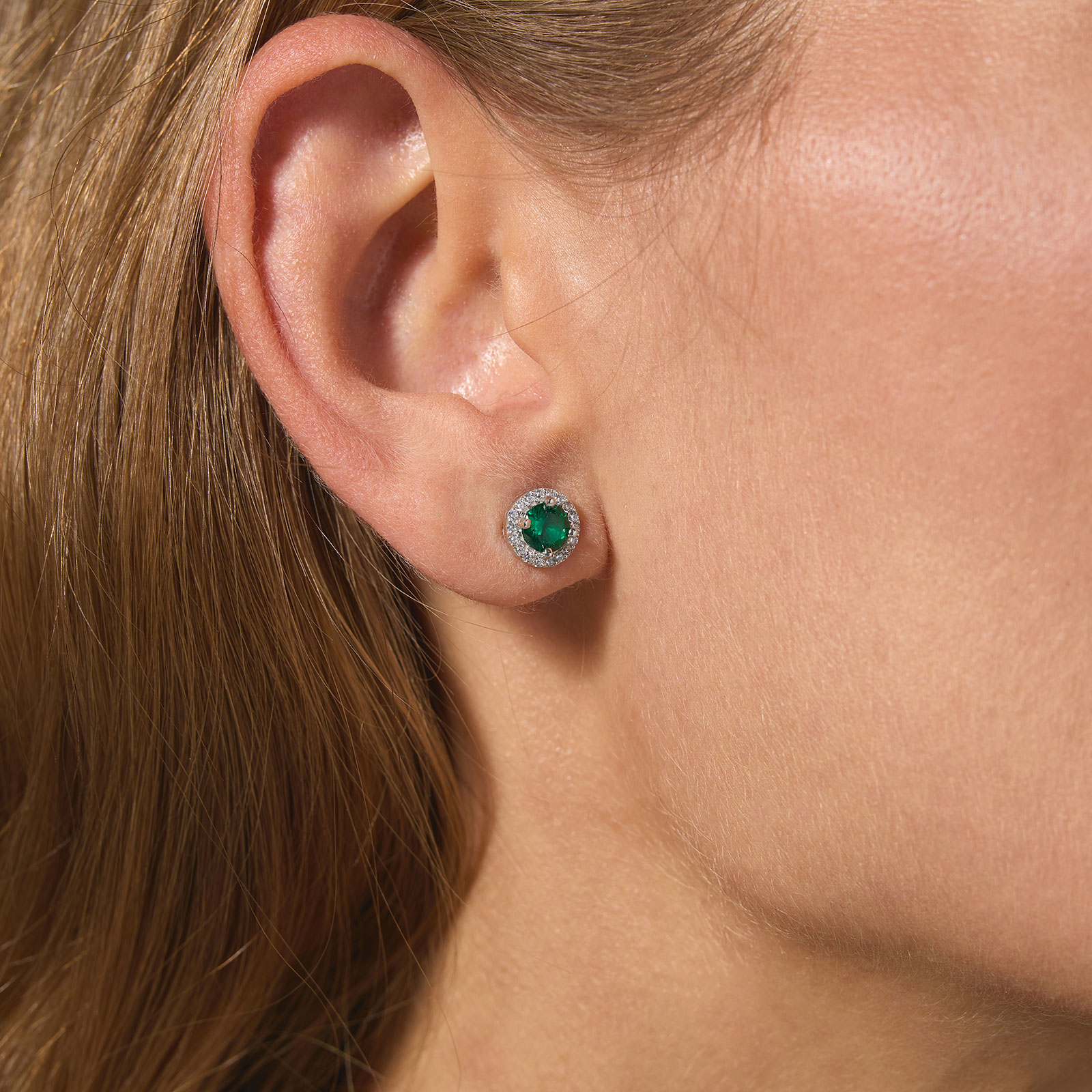 Örhängen äkta silver, månadsten Maj