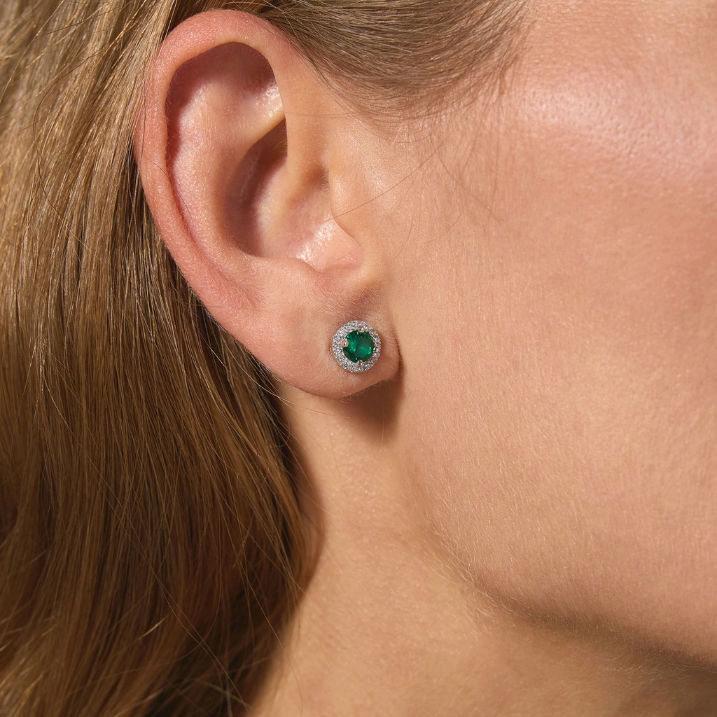 Örhängen äkta silver, månadsten Maj