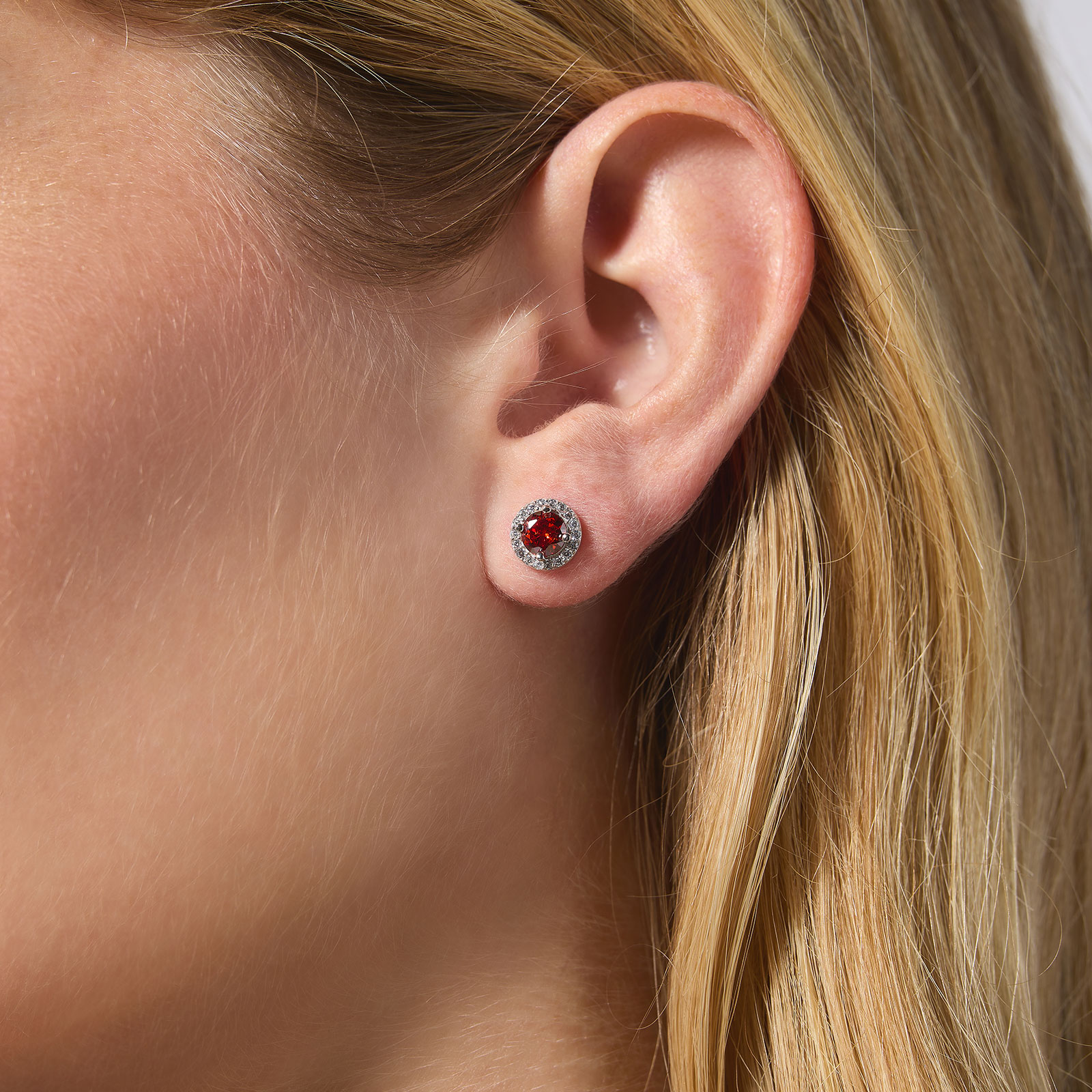 Örhängen äkta silver, månadsten Januari