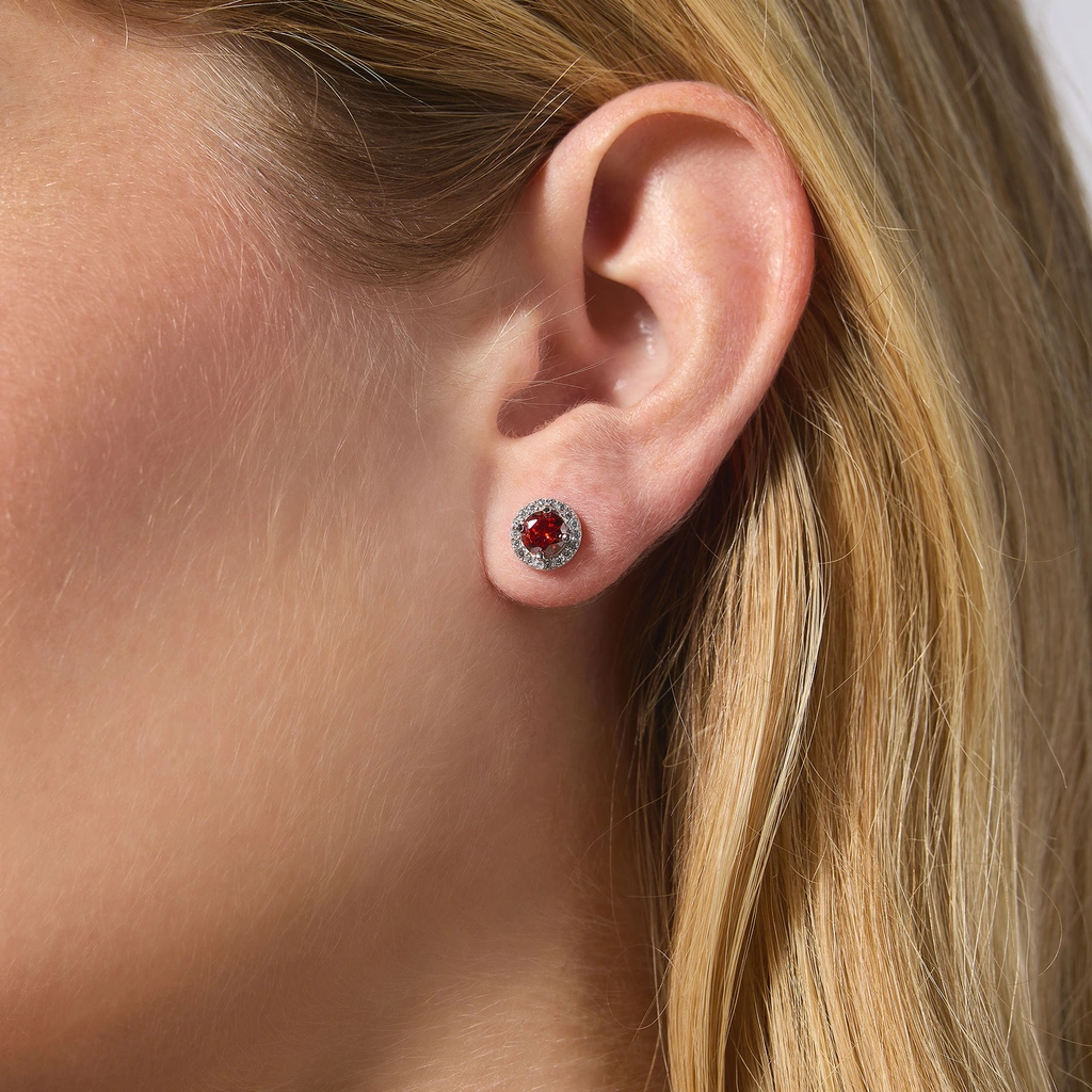 Örhängen äkta silver, månadsten Januari