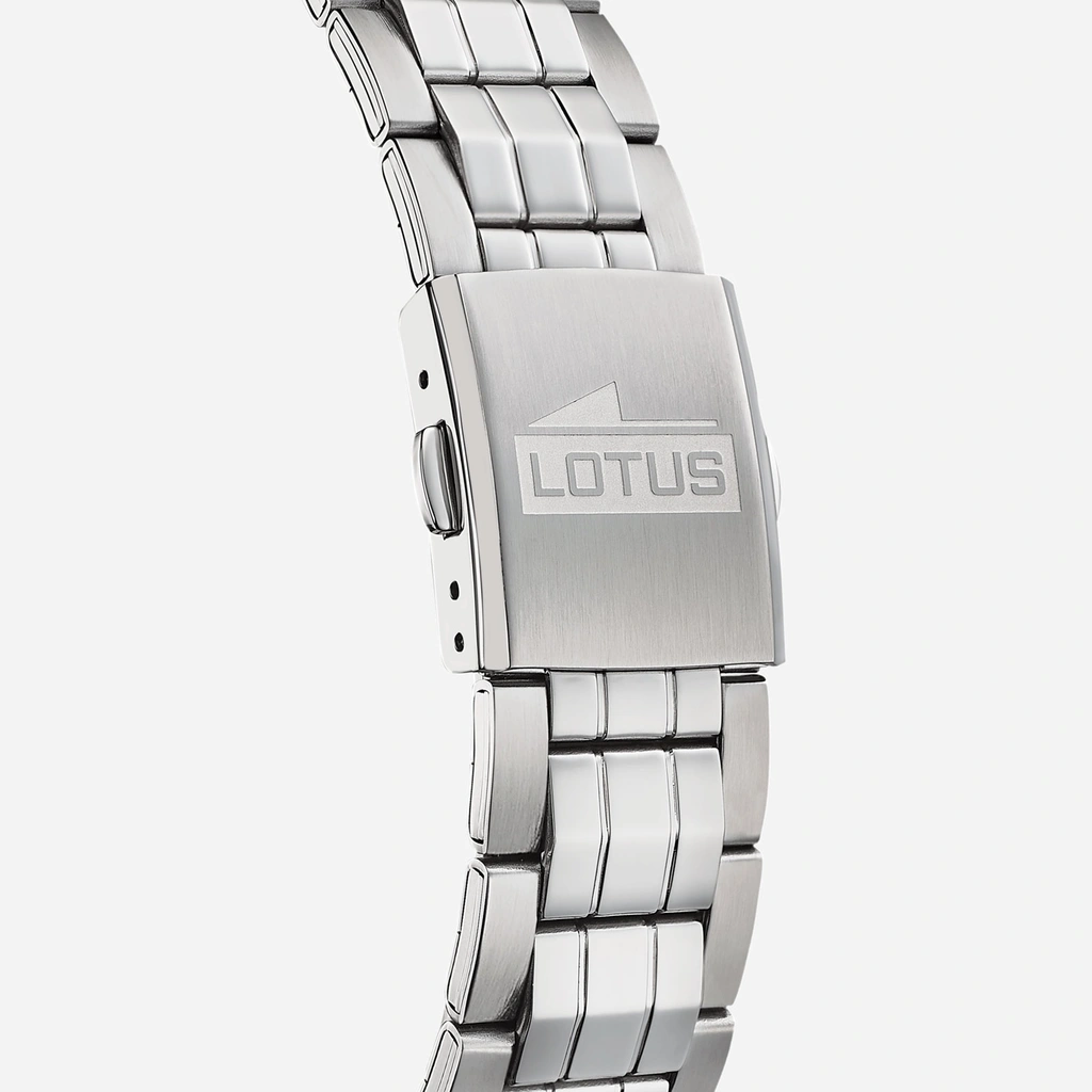 Lotus herrklocka - dag/datum, stål/svart, 42mm