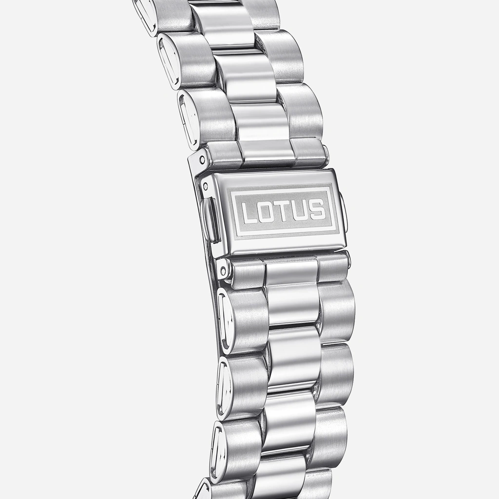 Lotus herrklocka -  dag/datum,  stål/svart, 41,5 mm