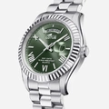 Lotus herrklocka -  dag/datum, stål/grön, 41,5 mm