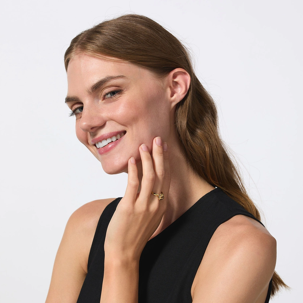 Ring 9k guld - slät knut, 17