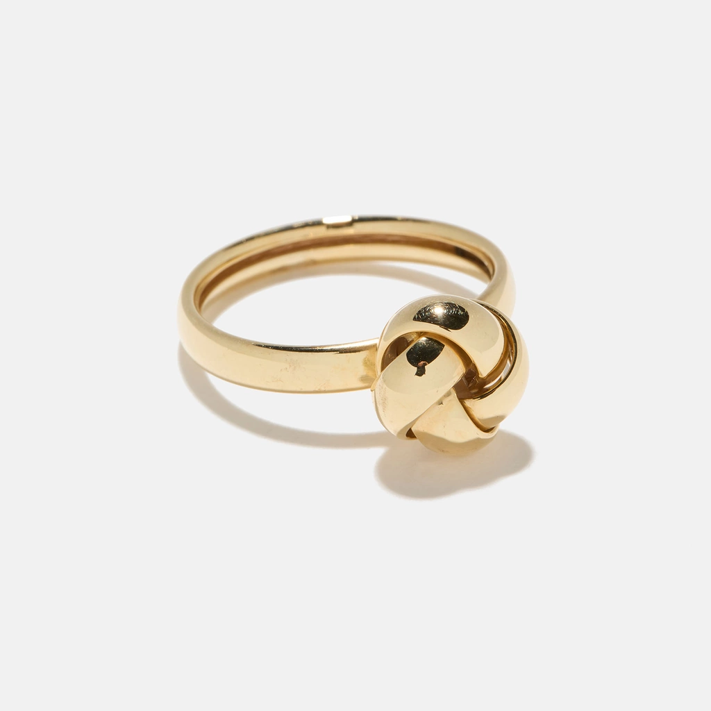 Ring 9k guld - slät knut, 17