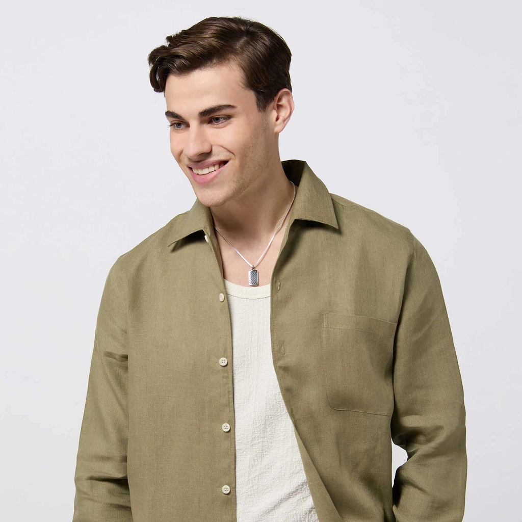 Silverhalsband herr - dogtag 55+5 cm